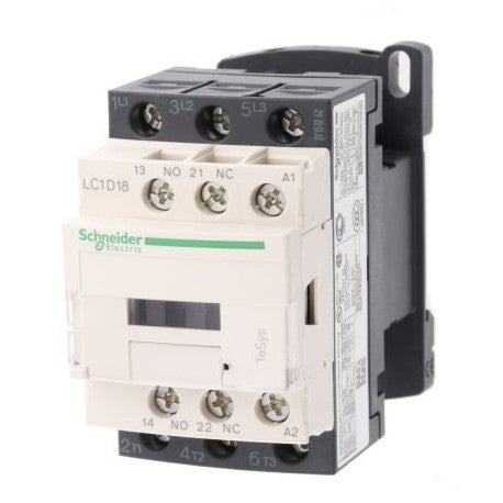 Contactor TeSys D 3P AC‑3 18 A 440V – Bobina 220 VAC Blanco