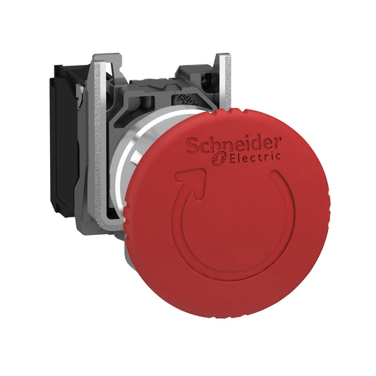 Parada de Emergencia Roja Ø22 mm – 1/4 de Giro, 1 NC