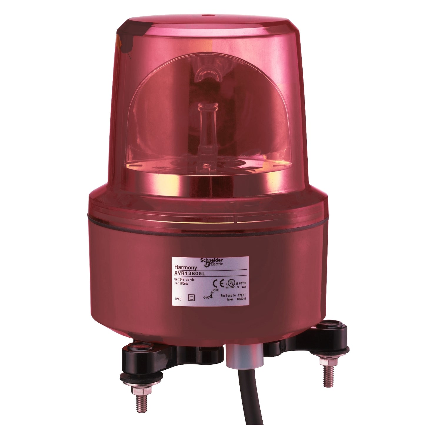 Baliza Rotativa Precableada Roja Ø130 mm – 120 V