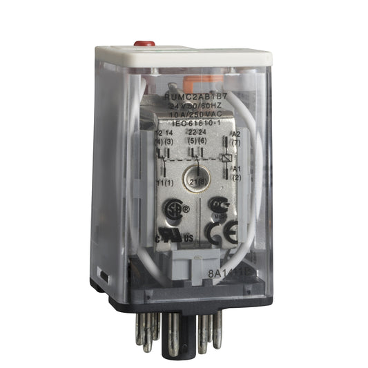 Relé Enchufable Harmony RUM 2 CO – 24 V CA, 10 A
