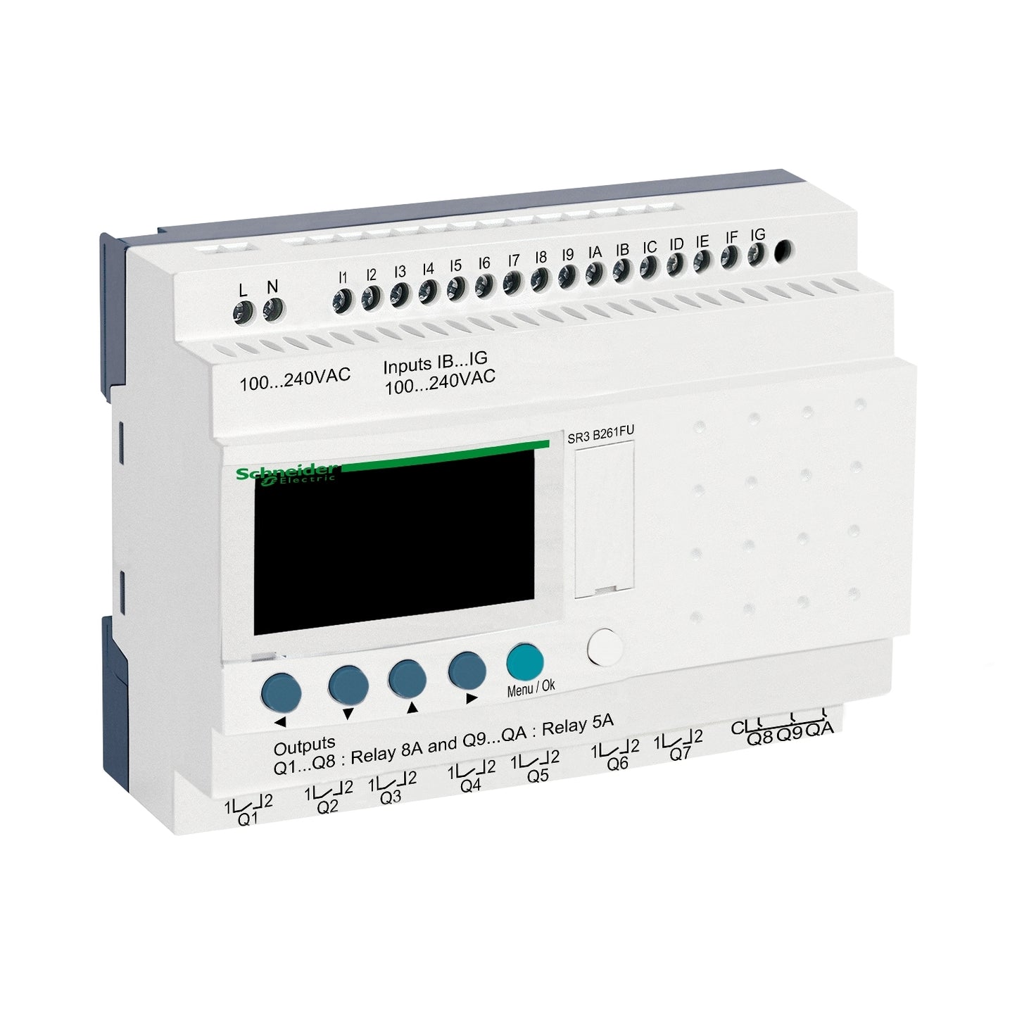 Relé Programable Zelio Logic 26 E/S – 100–240 V CA, Display
