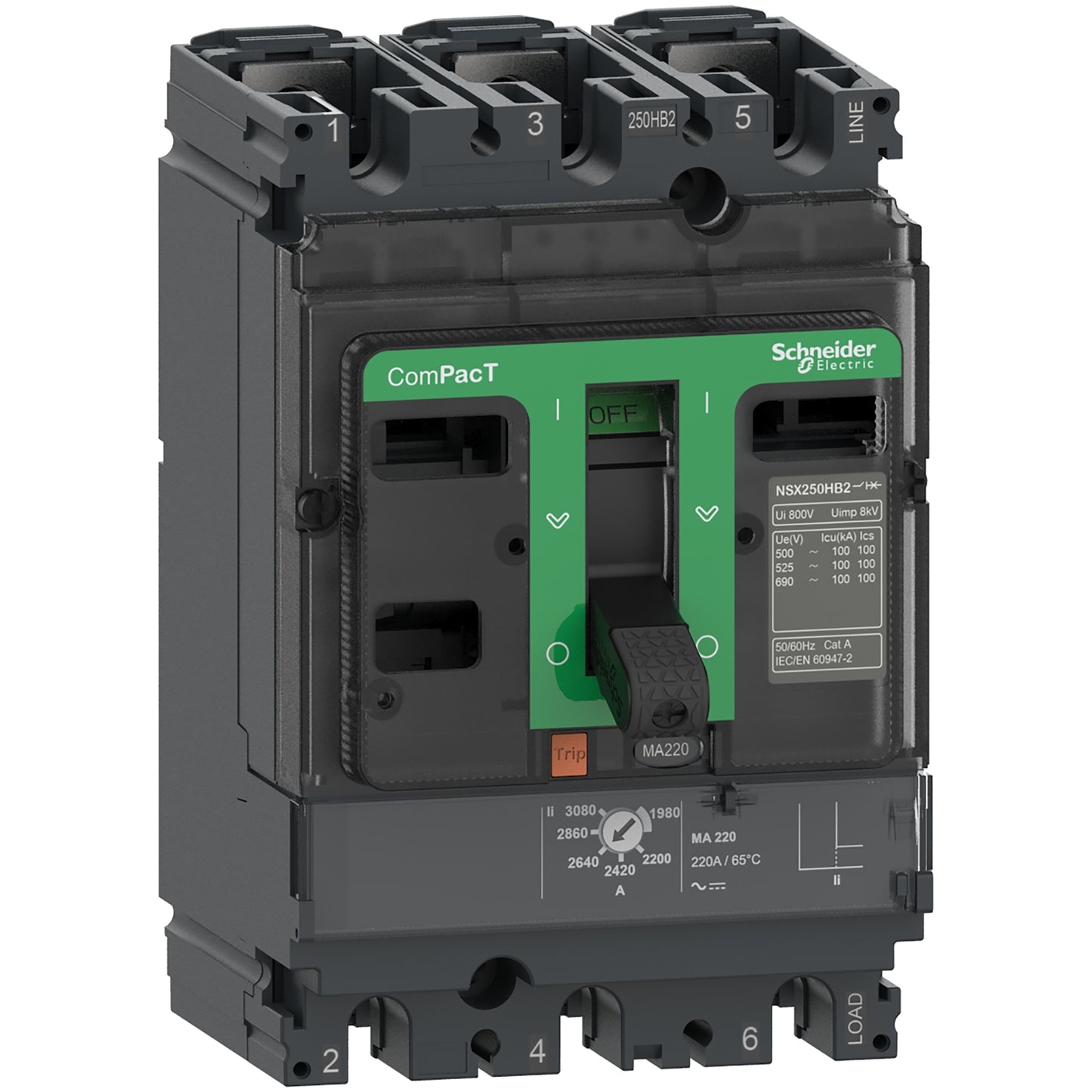 Interruptor Automático ComPacT NSX160F MA 150 A AC/DC 3P