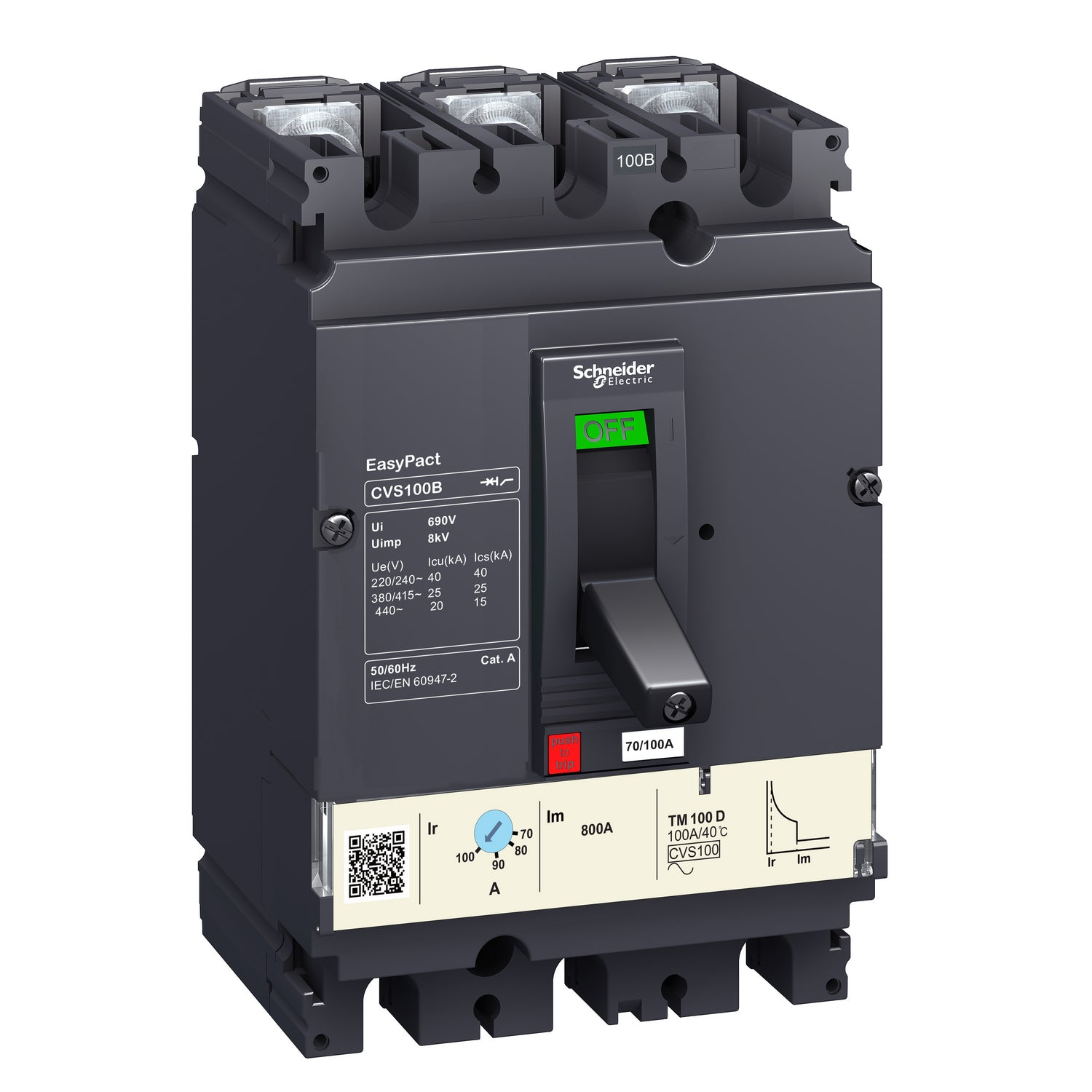Interruptor Termomagnético EasyPact CVS 3P 63 A – 36 kA TMD