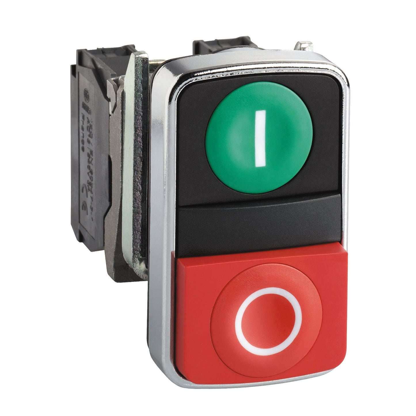 Pulsador Doble Verde/Rojo Ø22 mm Retorno Resorte – 1 NA + 1 NC