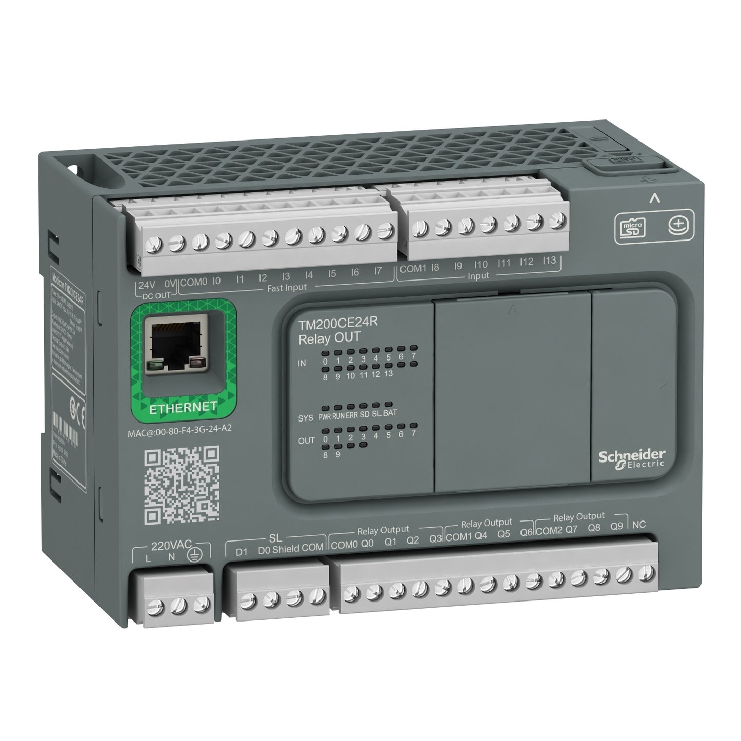 Controlador Modicon Easy M200 – 24 E/S Relé, Ethernet