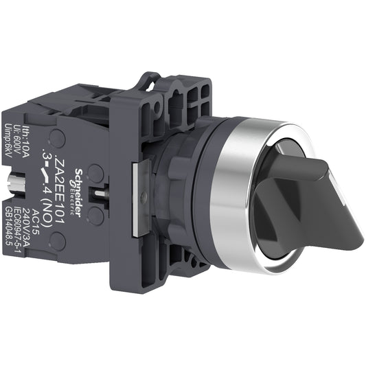 Selector Ø22 mm Mango Estándar – 3 Posiciones, 2 NA