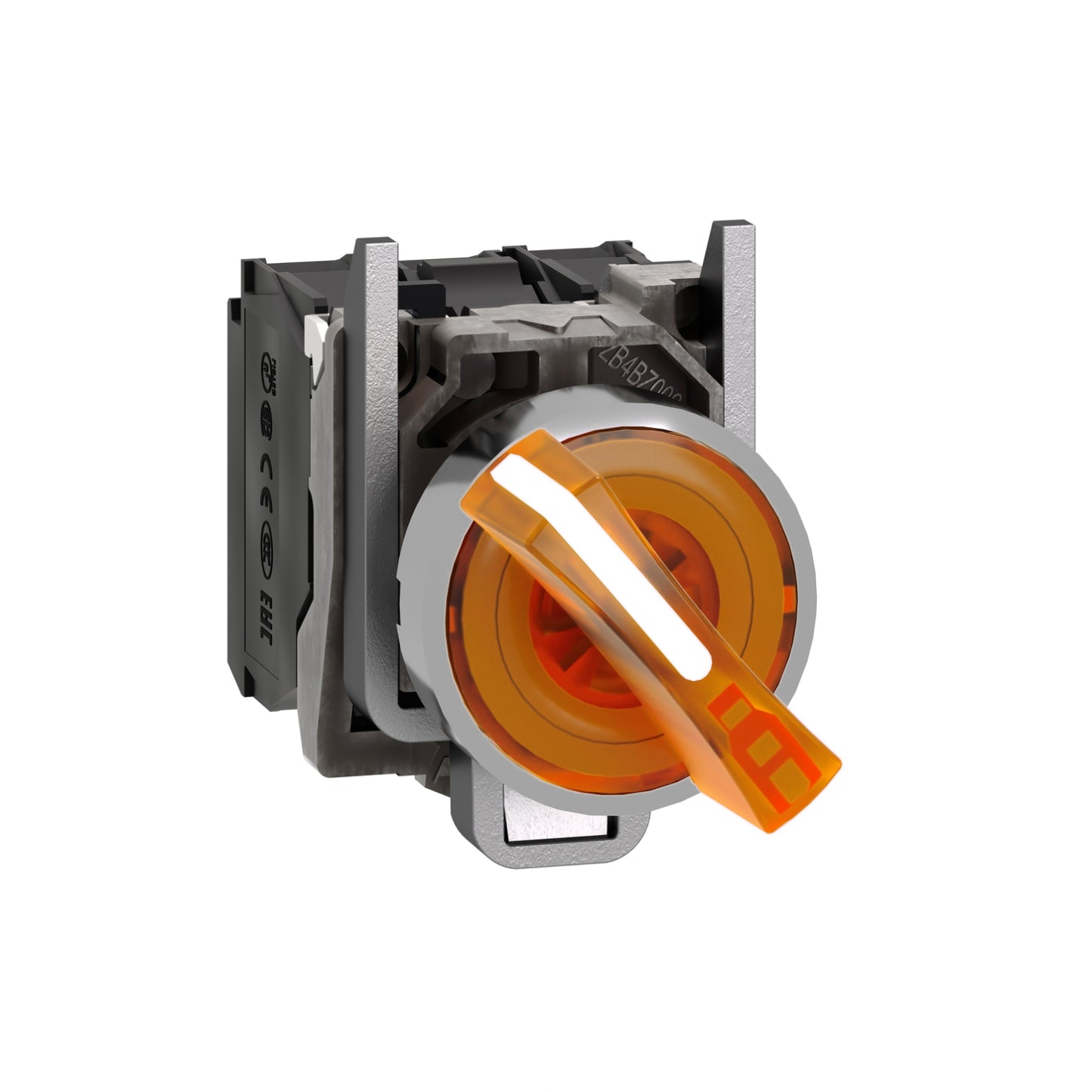 Selector Luminoso Naranjo Ø22 mm 2 Posiciones – 24 V 1 NA + 1 NC