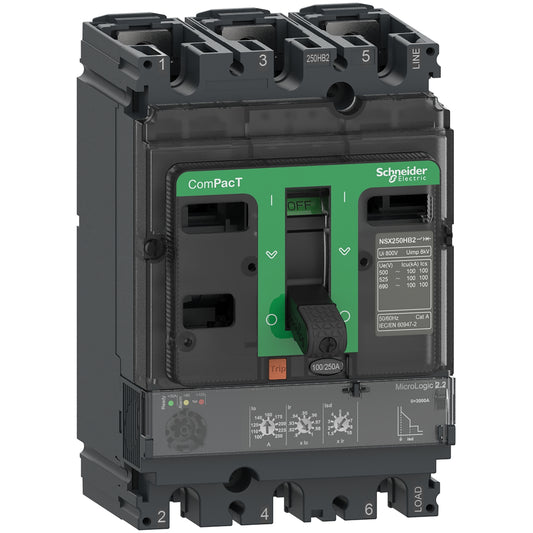 Interruptor Automático ComPacT NSX100H 3P 100 A – MicroLogic 2.2