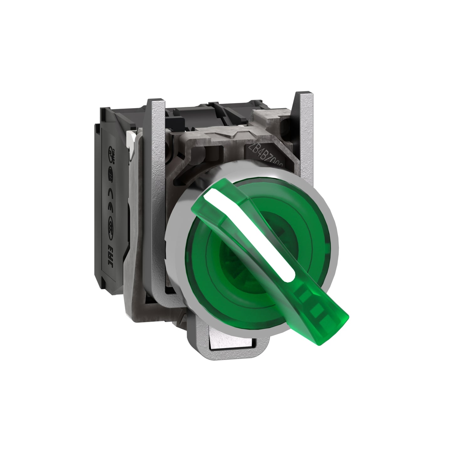 Selector Luminoso Verde Ø22 mm 2 Posiciones – 24 V 1 NA + 1 NC