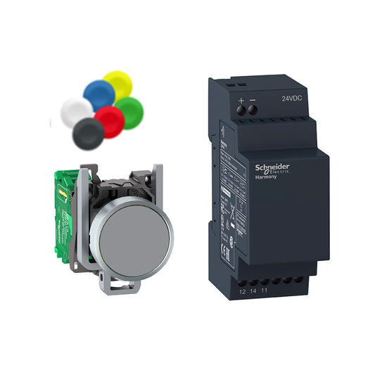 Pulsador Inalámbrico con Receptor Ø22 mm 24 V – 6 Tapas