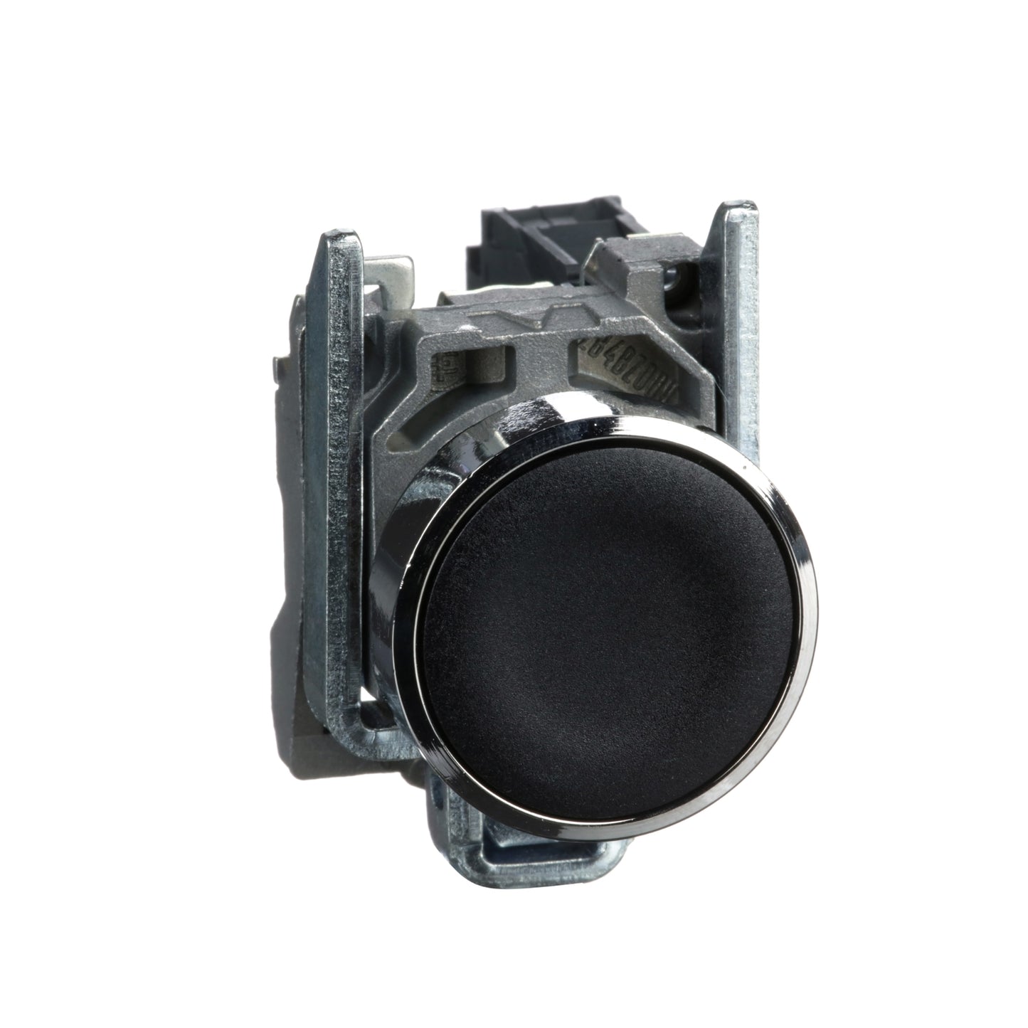 Pulsador Negro Ø22 mm Retorno Resorte Nivelado – 1 NA
