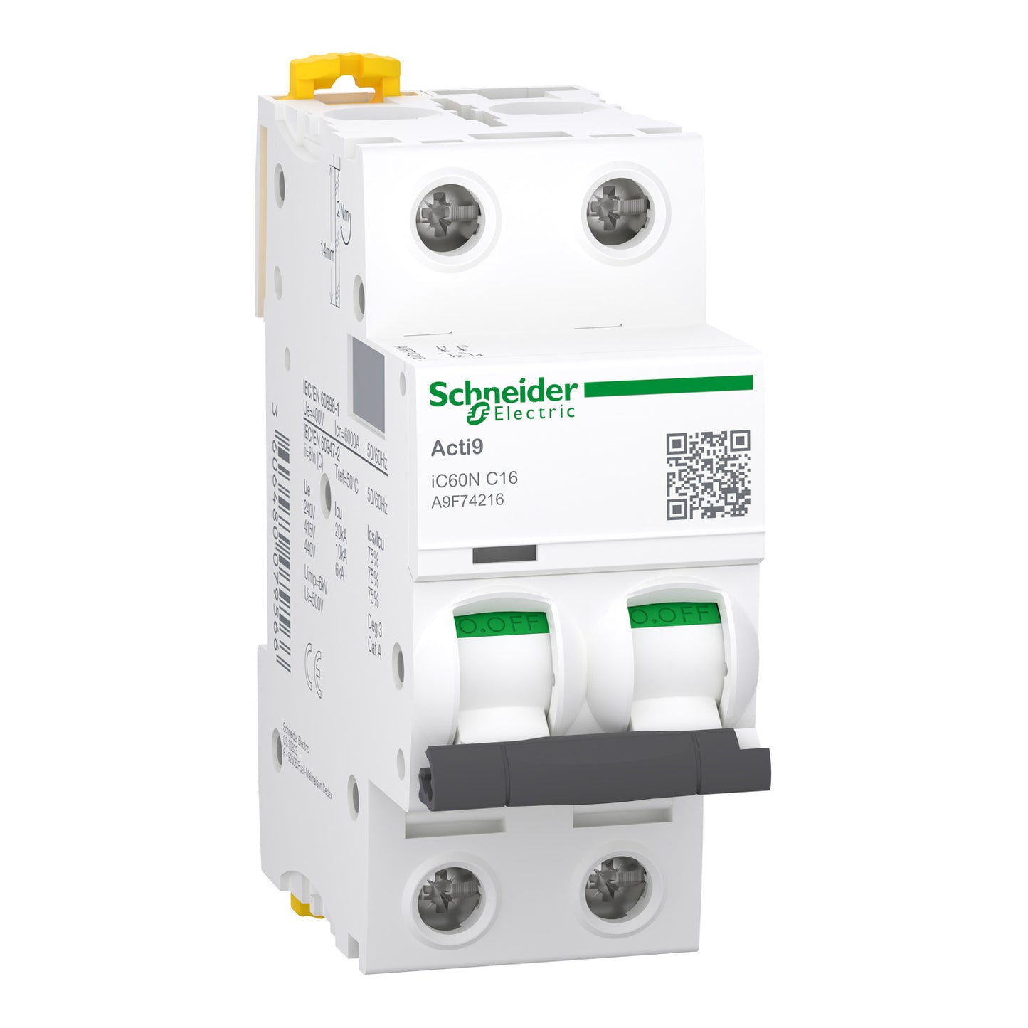 Interruptor Termomagnético Acti9 iC60N 1P 2 A Curva C
