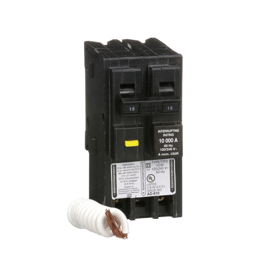 Interruptor enchufable Homeline 15A 2P 120/240 VAC 10 kA GFCI 6mA