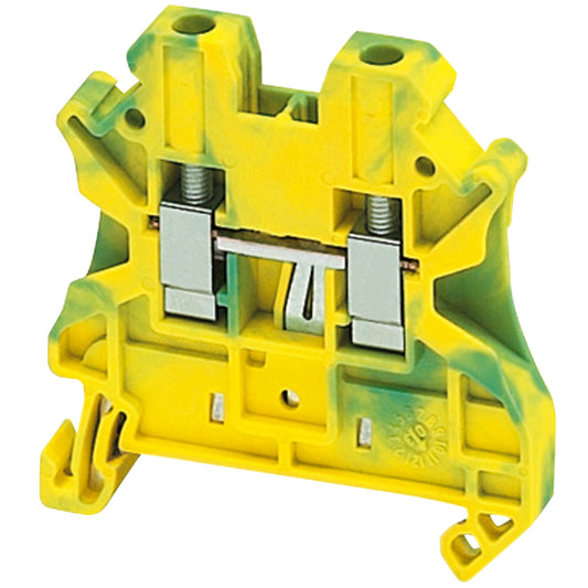Borne de Tierra 4 mm² Nivel Único – Tornillo, Verde/Amarillo