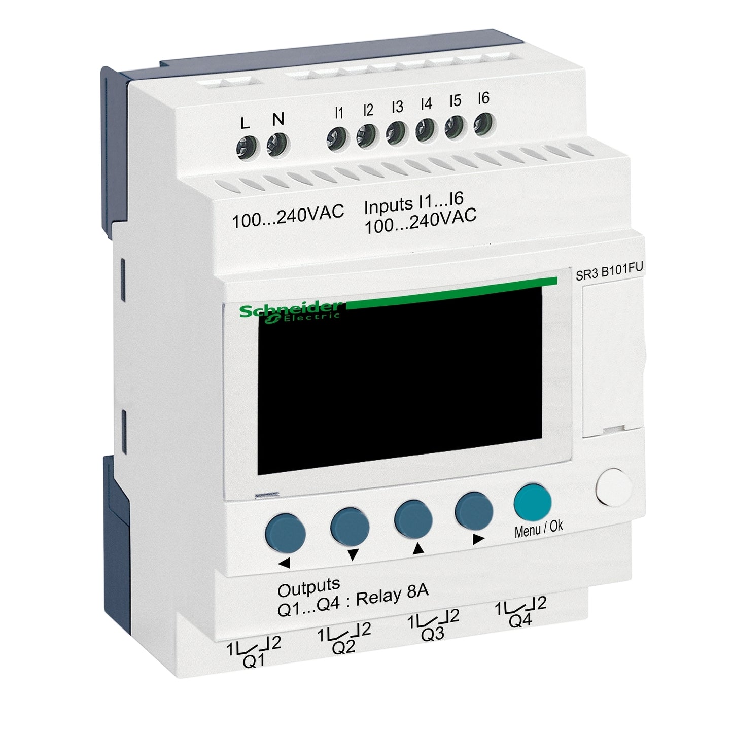 Relé Inteligente Zelio Logic 10 E/S – 100–240 V CA, Display