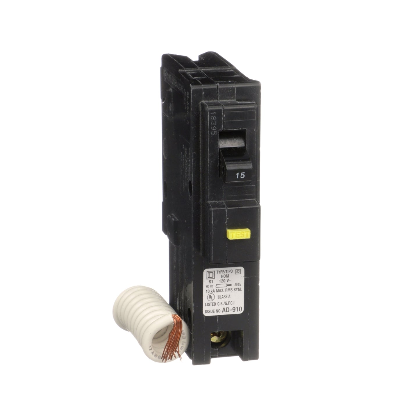 Interruptor enchufable Homeline 15A 1P 120 VAC 10 kA GFCI 6mA