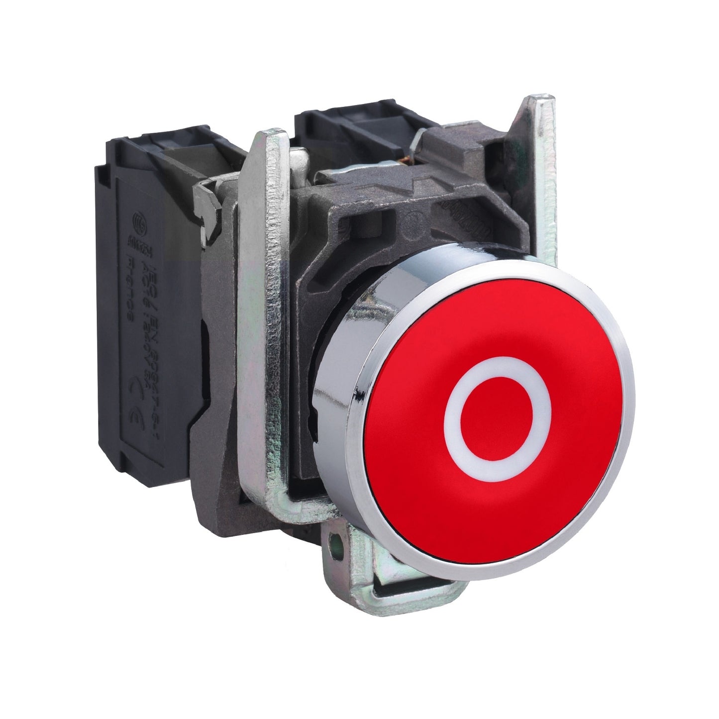 Pulsador Rojo Ø22 mm Retorno Resorte Nivelado – 1 NC
