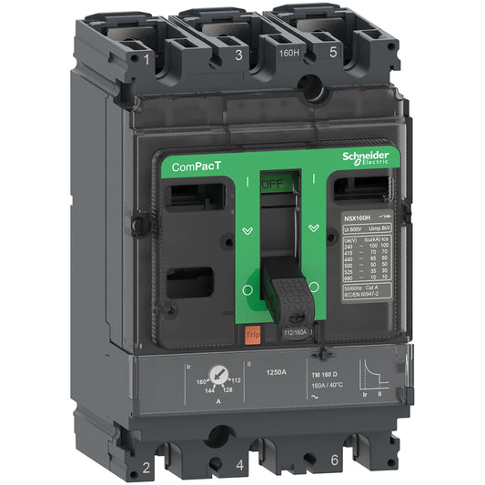 Interruptor Automático ComPacT NSX100H TMD 56–80 A Regulable 3P