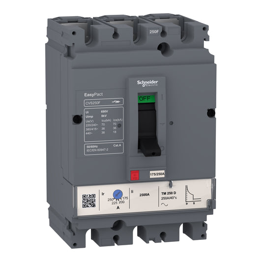 Interruptor termomagnético EasyPact CVS 36kA TMD 3P 3d 32A